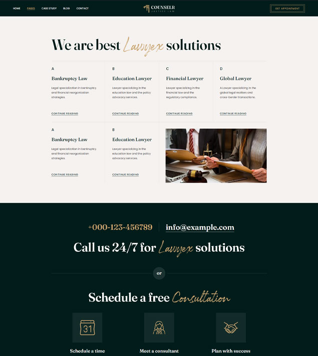 Services page
