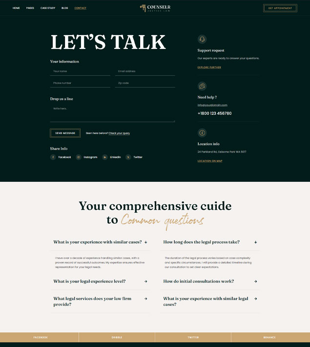 Contact us page