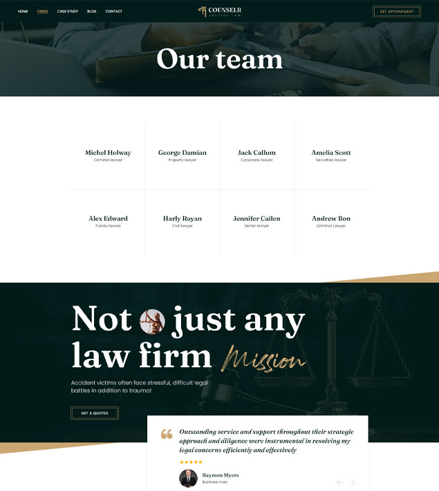 Our team page